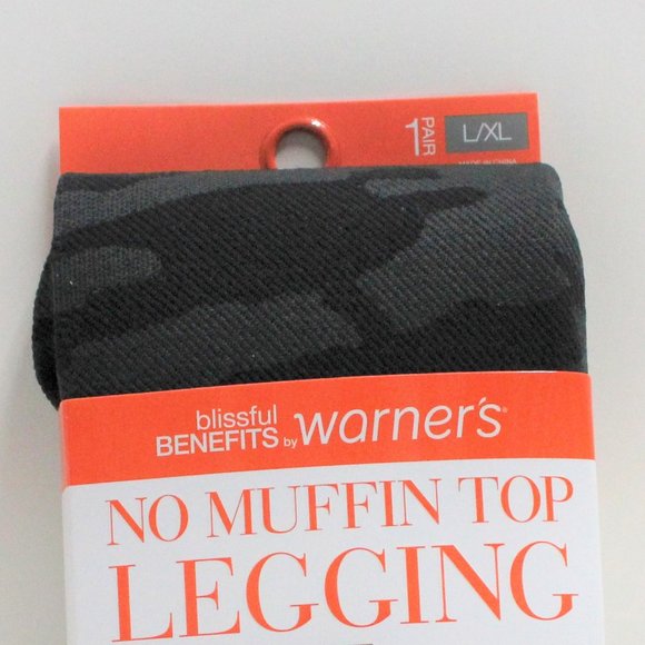 Women's Size L/XL Seamless Textured Black Camouflage No Muffin Top Legging - Picture 12 of 12